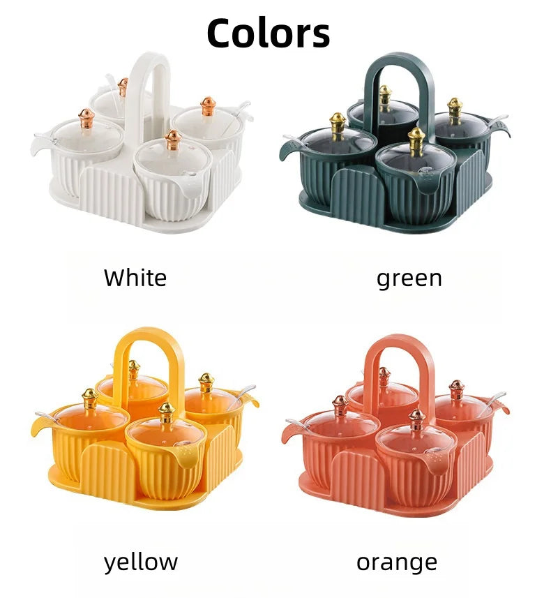 Multipurpose 4 pcs Storage Jar with Tray