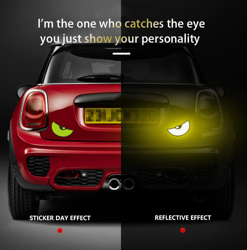 4 Pieces Monster Eyes Car Reflective Stickers Pack of 2