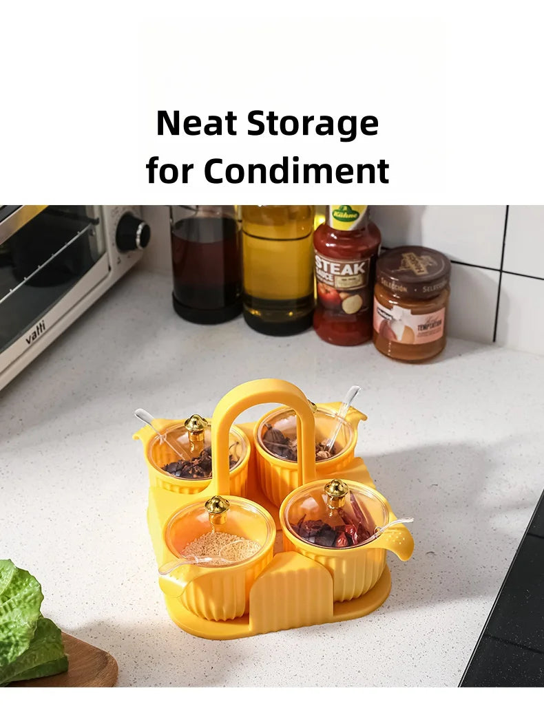Multipurpose 4 pcs Storage Jar with Tray