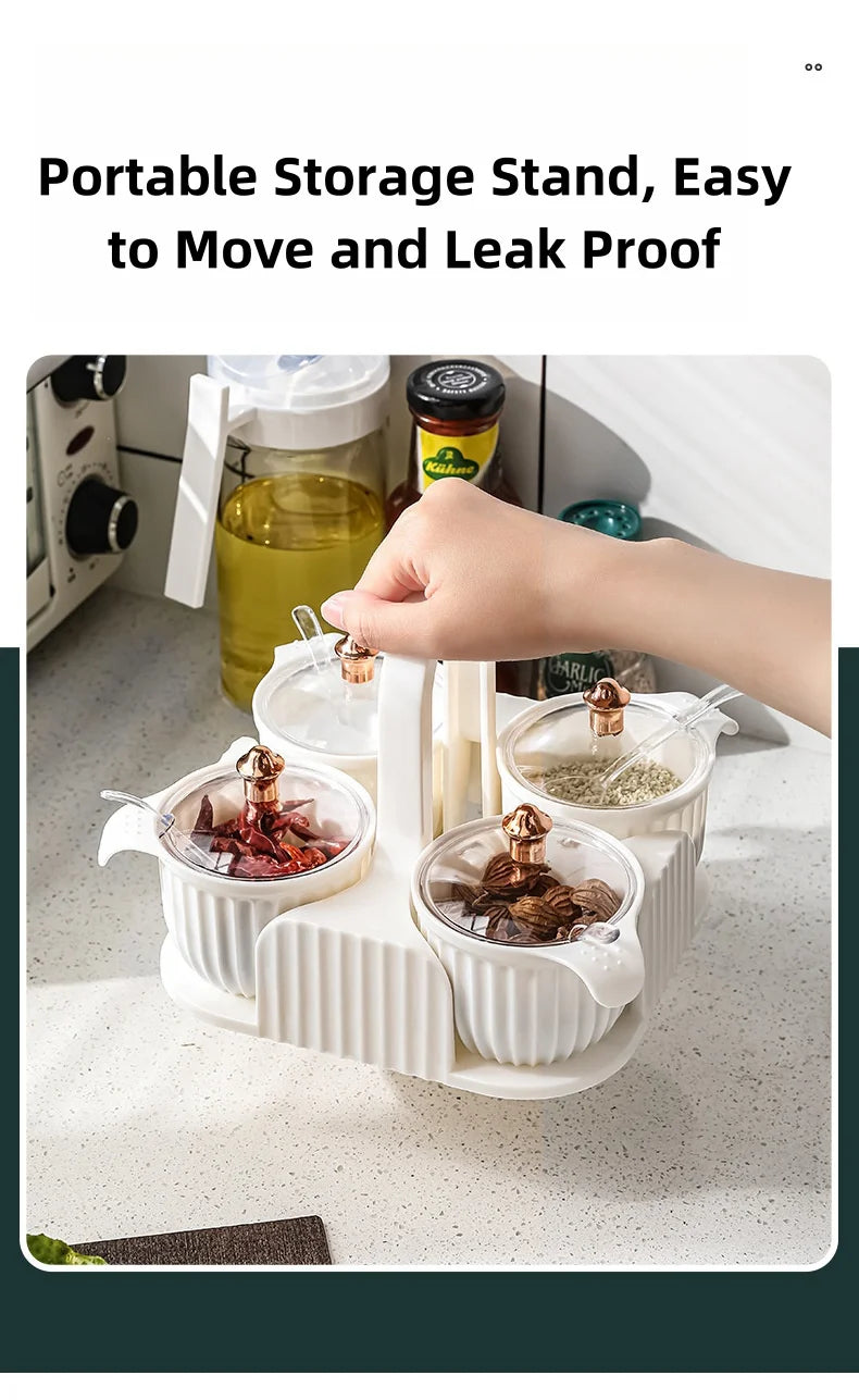 Multipurpose 4 pcs Storage Jar with Tray