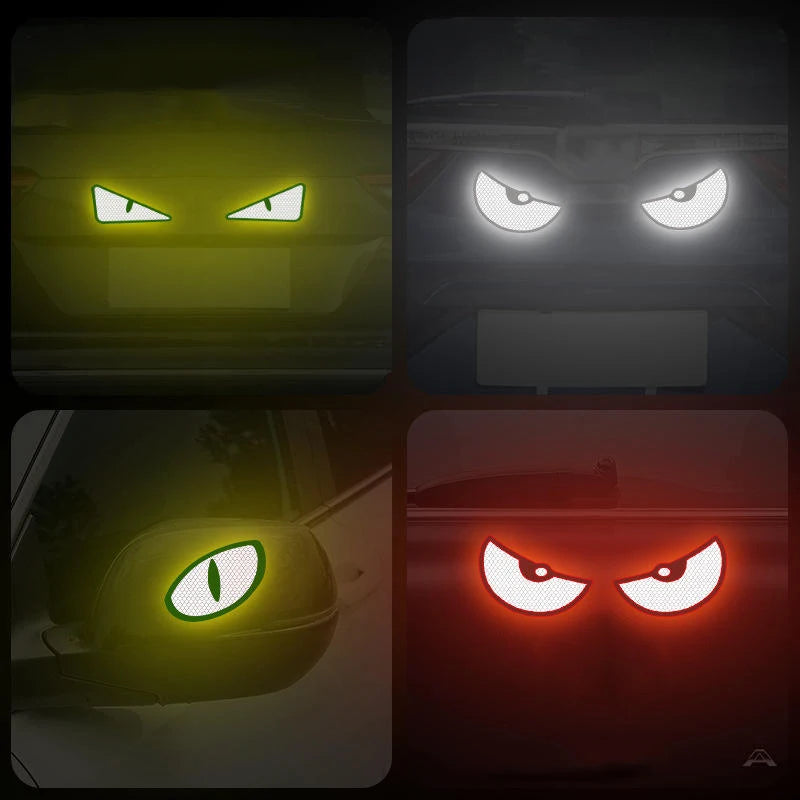 4 Pieces Monster Eyes Car Reflective Stickers Pack of 2