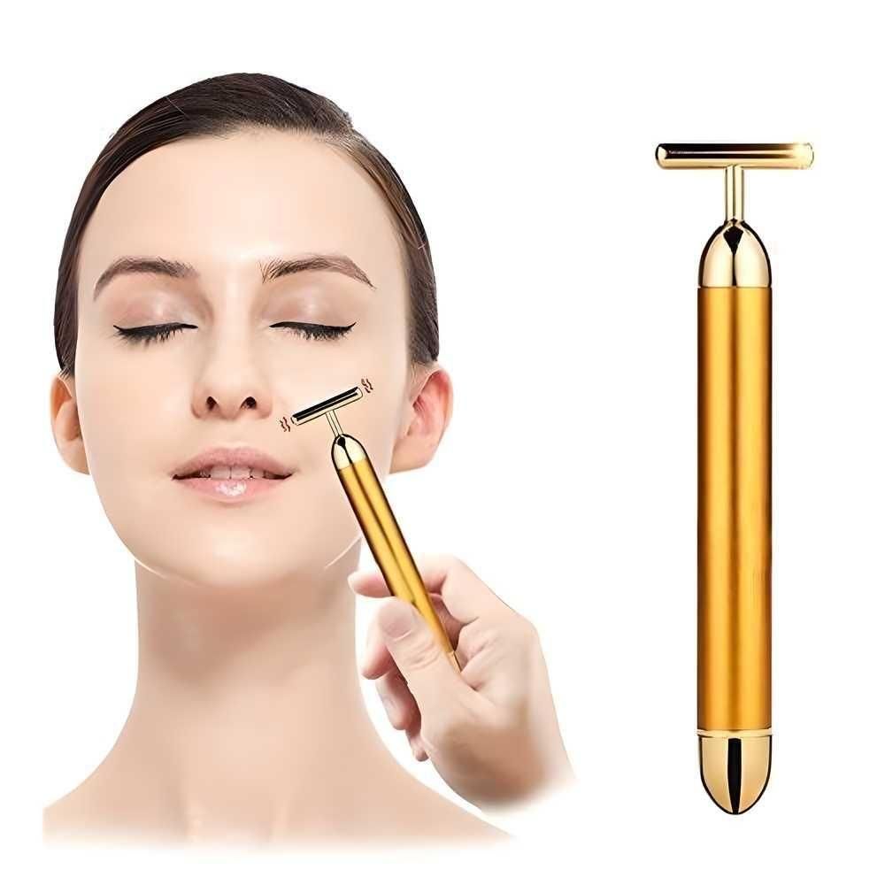 Gold Sculpting Bar Vibrating Facial Roller
