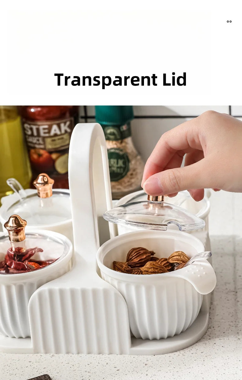 Multipurpose 4 pcs Storage Jar with Tray