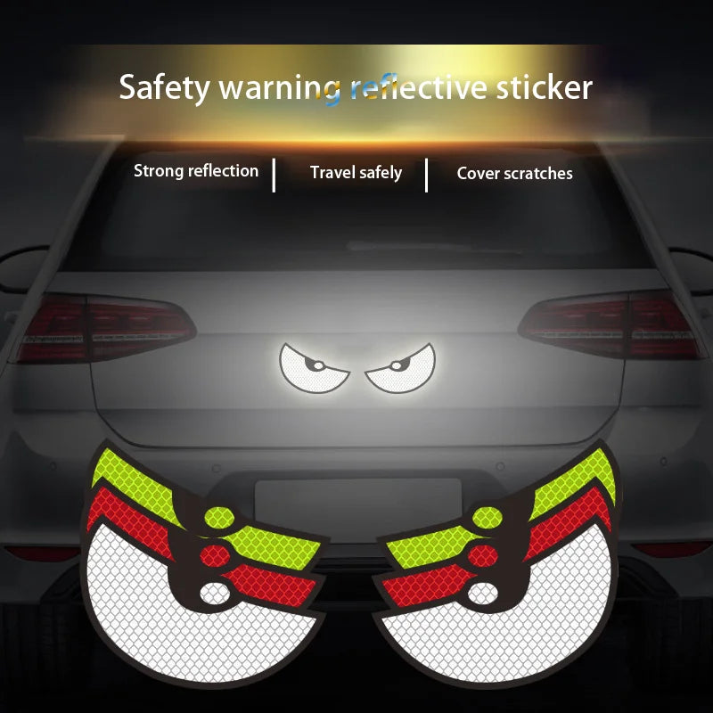4 Pieces Monster Eyes Car Reflective Stickers Pack of 2
