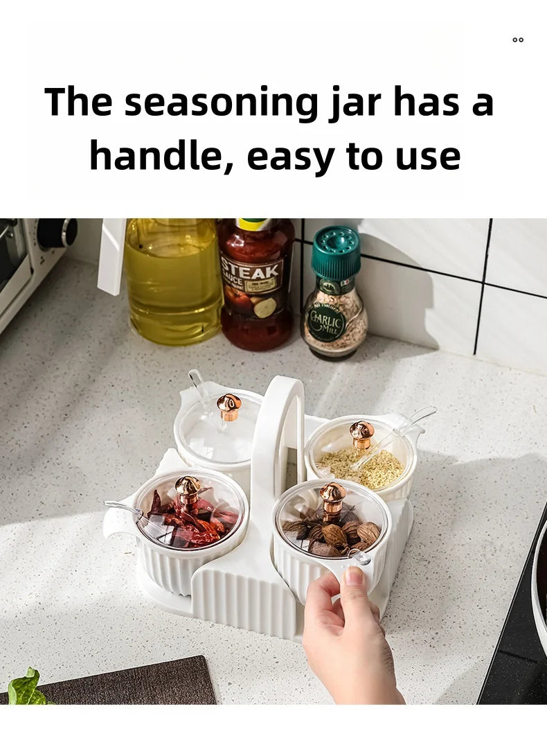 Multipurpose 4 pcs Storage Jar with Tray