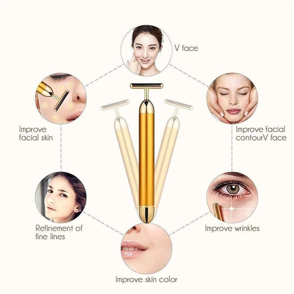 Gold Sculpting Bar Vibrating Facial Roller