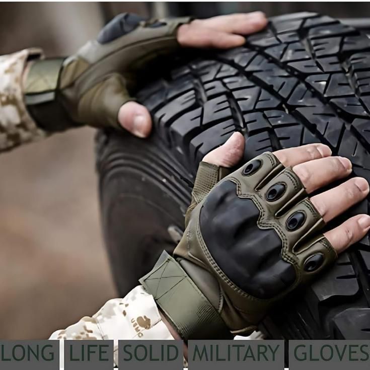 Fingerless Tactical Gloves for Men – Hard Knuckle Protection Half-Finger Gloves for Cycling, Airsoft, Hiking, Outdoor Work