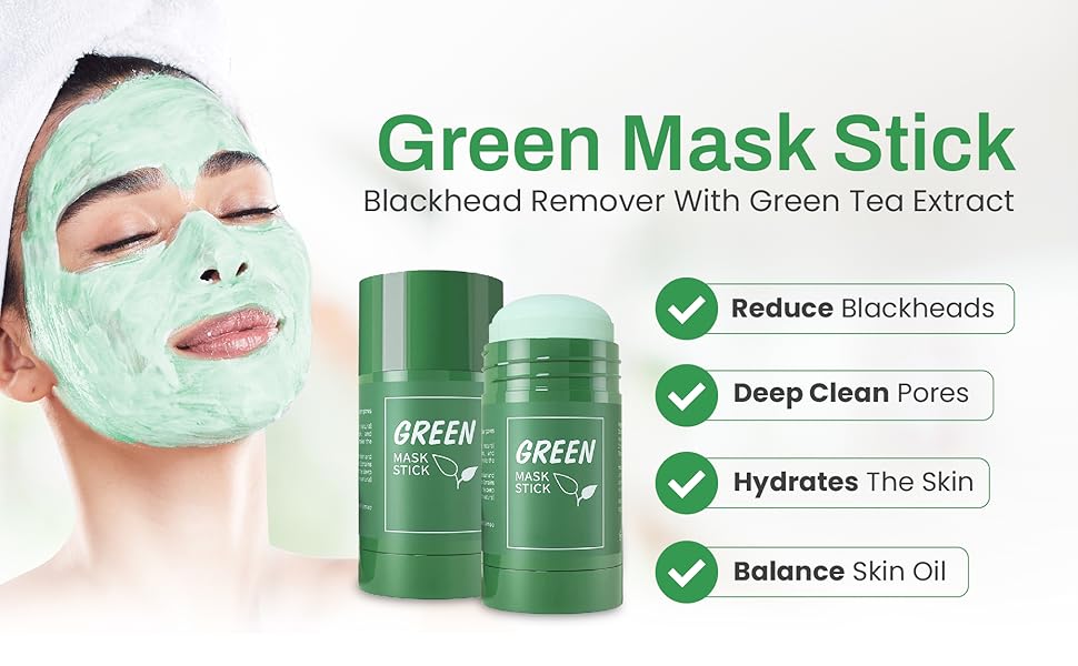 Green Tea Herbal Mask Stick Cream for Removes Blackheads