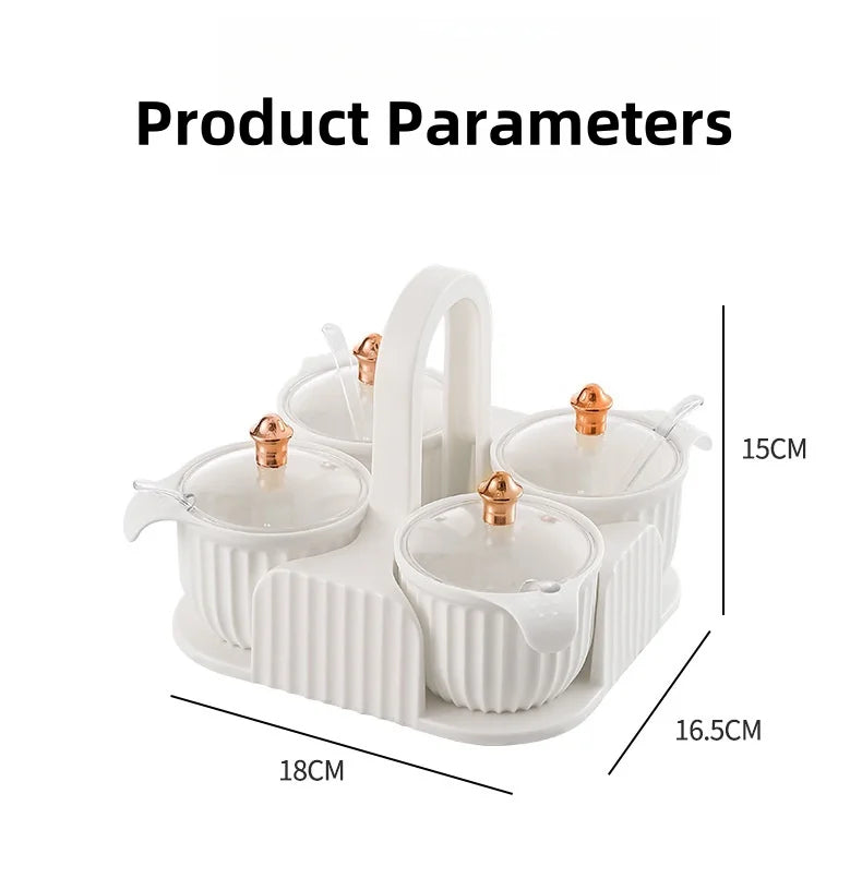 Multipurpose 4 pcs Storage Jar with Tray