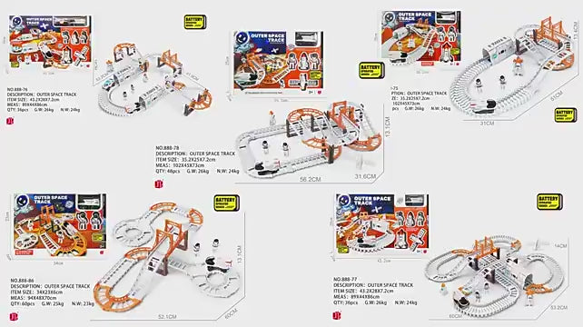 Astronaut Spaceship Track Set - Outer Space Toy Set for Kids