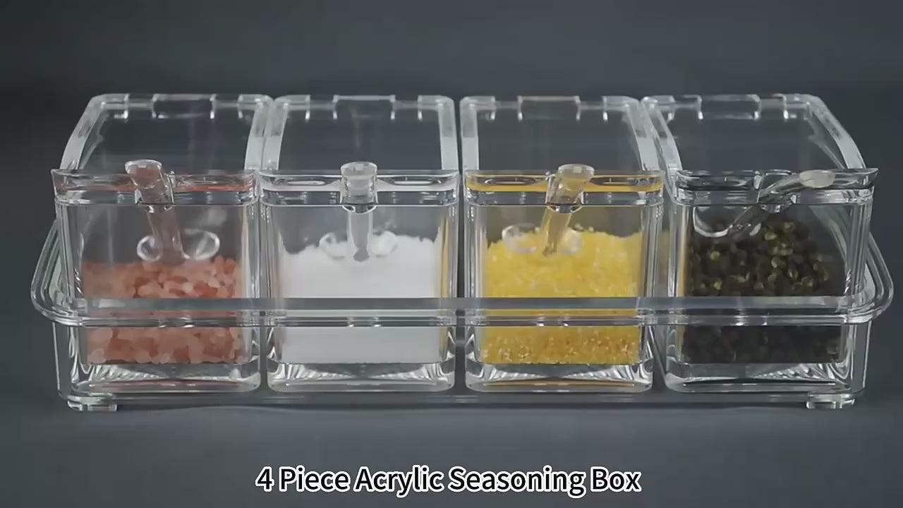 4-in-1 Spice Vault with Measuring Spoons and Airtight Lid Pack of 2